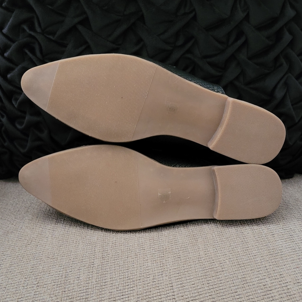 A RIDER GIRL FAUX LEATHER LOAFER MULE SLIDES - Picture 9 of 11